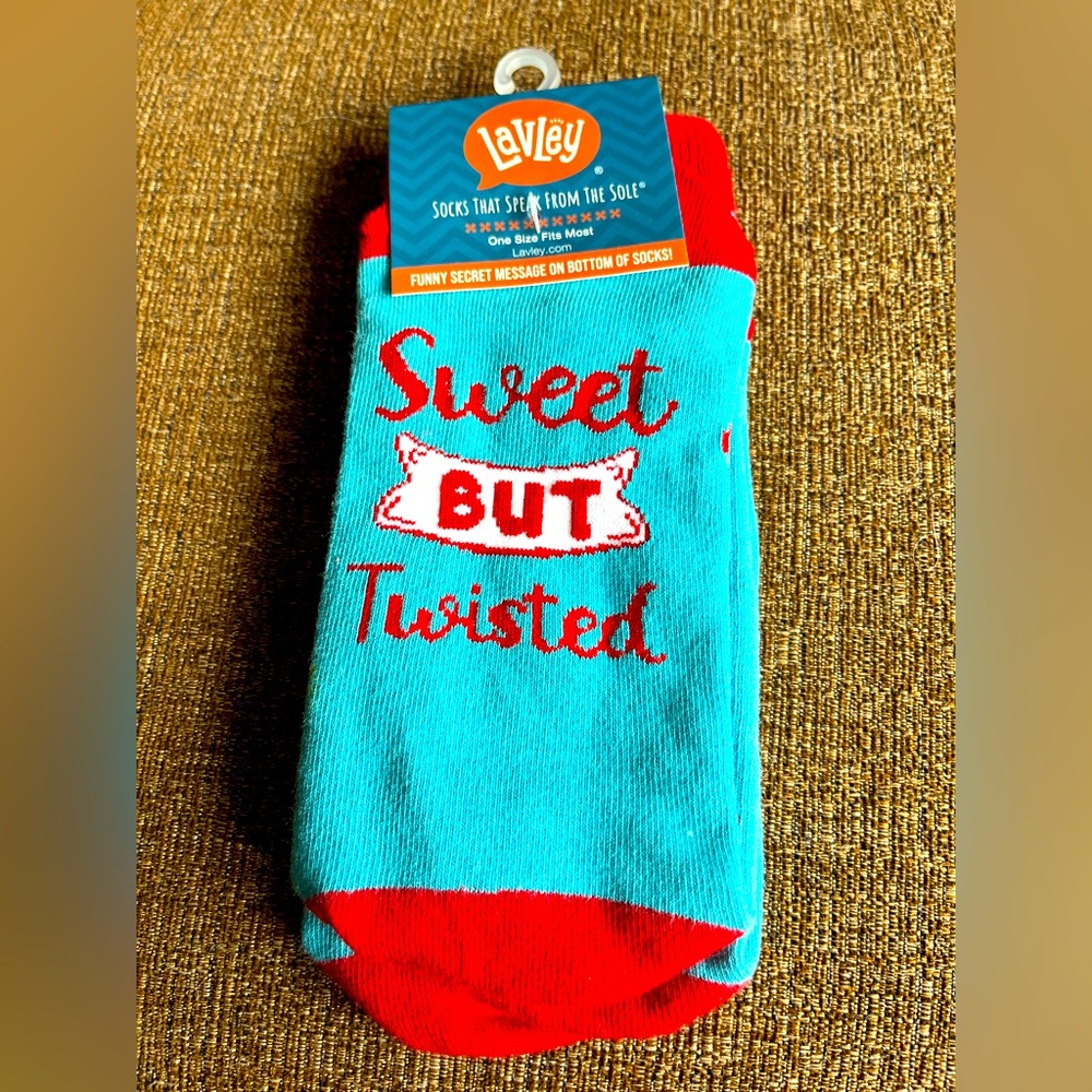 Lavley "Sweet But Twisted" Candy Cane Christmas Socks